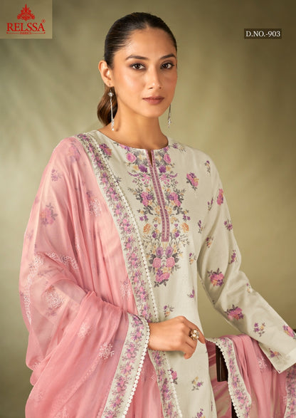 Rubi 9 Relssa Fabrics Cotton Lawn Karachi Salwar Suits Exporter India