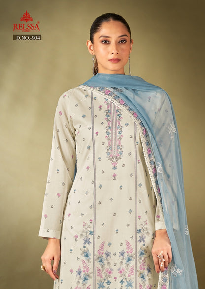 Rubi 9 Relssa Fabrics Cotton Lawn Karachi Salwar Suits Exporter India
