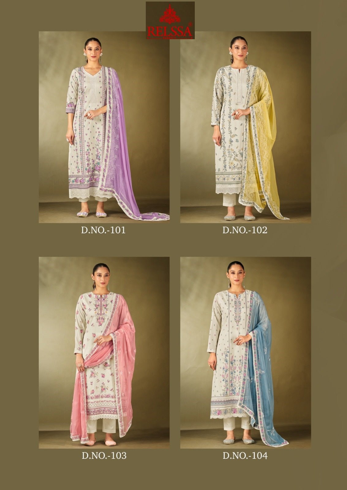 Rubi 9 Relssa Fabrics Cotton Lawn Karachi Salwar Suits Exporter India