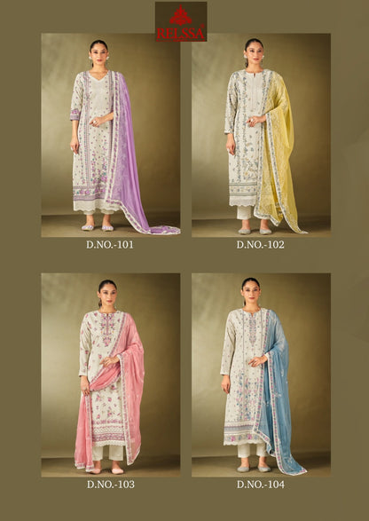 Rubi 9 Relssa Fabrics Cotton Lawn Karachi Salwar Suits Exporter India