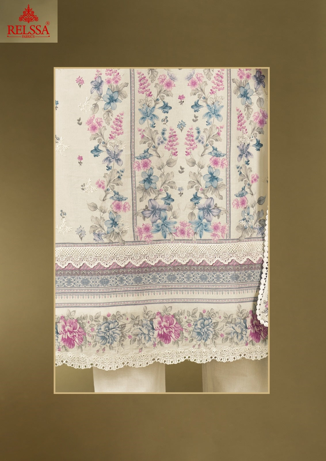 Rubi 9 Relssa Fabrics Cotton Lawn Karachi Salwar Suits Exporter India