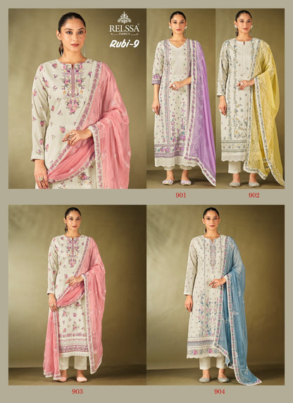Rubi 9 Relssa Fabrics Cotton Lawn Karachi Salwar Suits Exporter India
