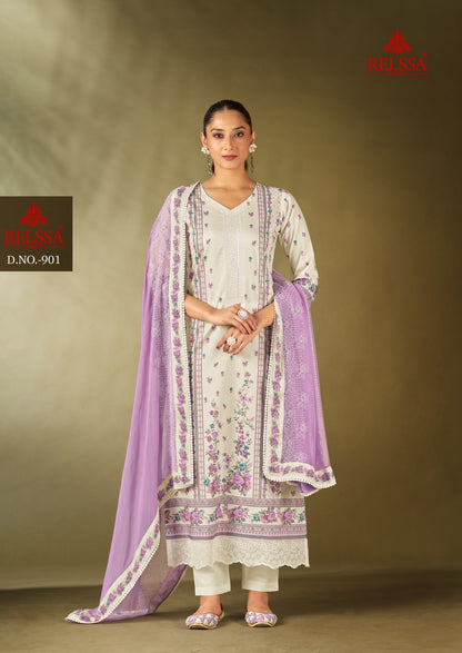 Rubi 9 Relssa Fabrics Cotton Lawn Karachi Salwar Suits Exporter India