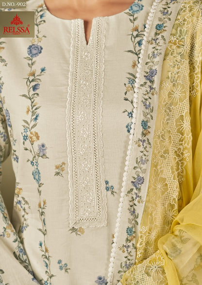 Rubi 9 Relssa Fabrics Cotton Lawn Karachi Salwar Suits Exporter India