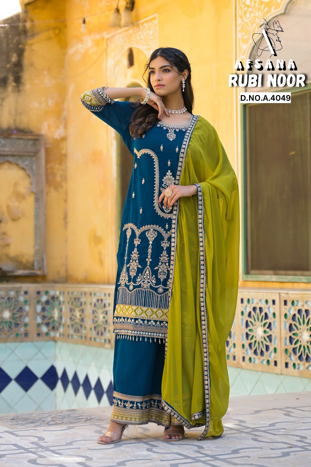 Rubi Noor Afsana Georgette Readymade Plazzo Style Suits Wholesaler Gujarat