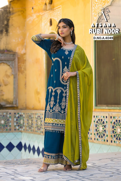 Rubi Noor Afsana Georgette Readymade Plazzo Style Suits Wholesaler Gujarat