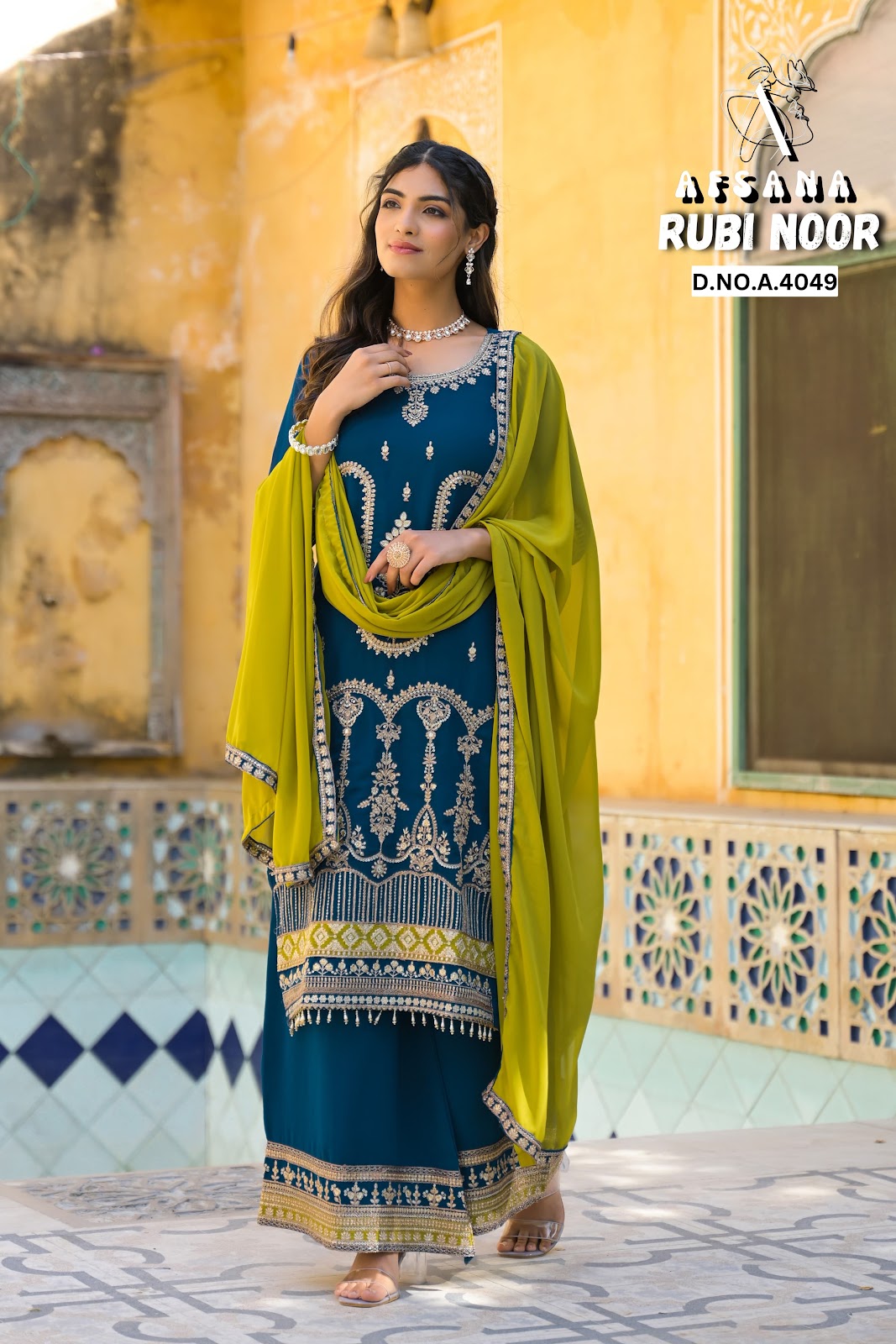 Rubi Noor Afsana Georgette Readymade Plazzo Style Suits Wholesaler Gujarat