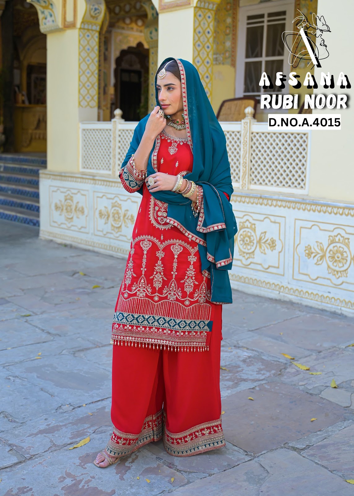 Rubi Noor Afsana Georgette Readymade Plazzo Style Suits Wholesaler Gujarat