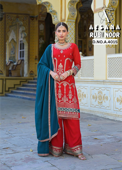 Rubi Noor Afsana Georgette Readymade Plazzo Style Suits Wholesaler Gujarat