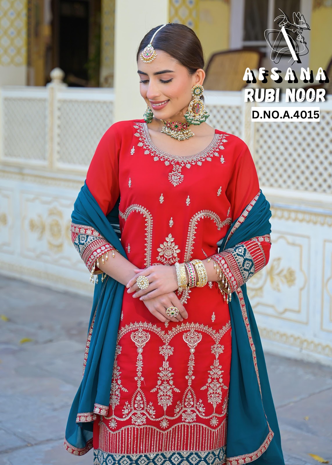 Rubi Noor Afsana Georgette Readymade Plazzo Style Suits Wholesaler Gujarat