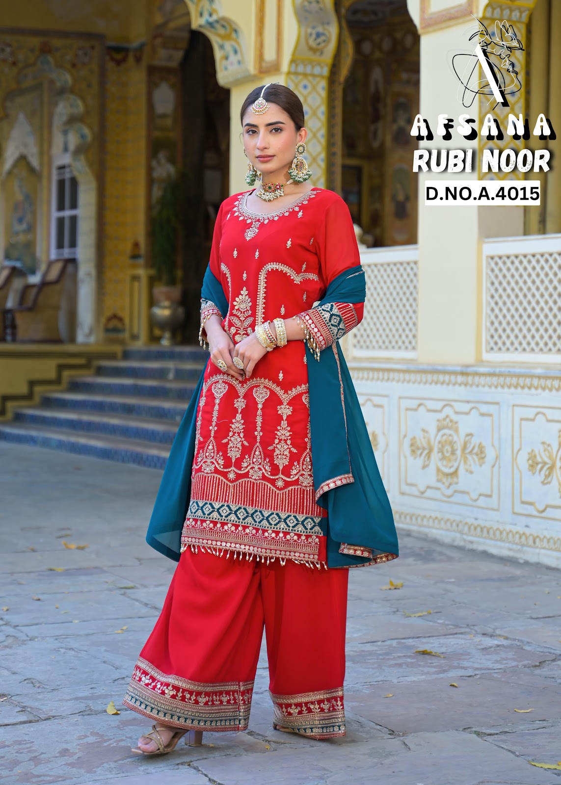 Rubi Noor Afsana Georgette Readymade Plazzo Style Suits Wholesaler Gujarat