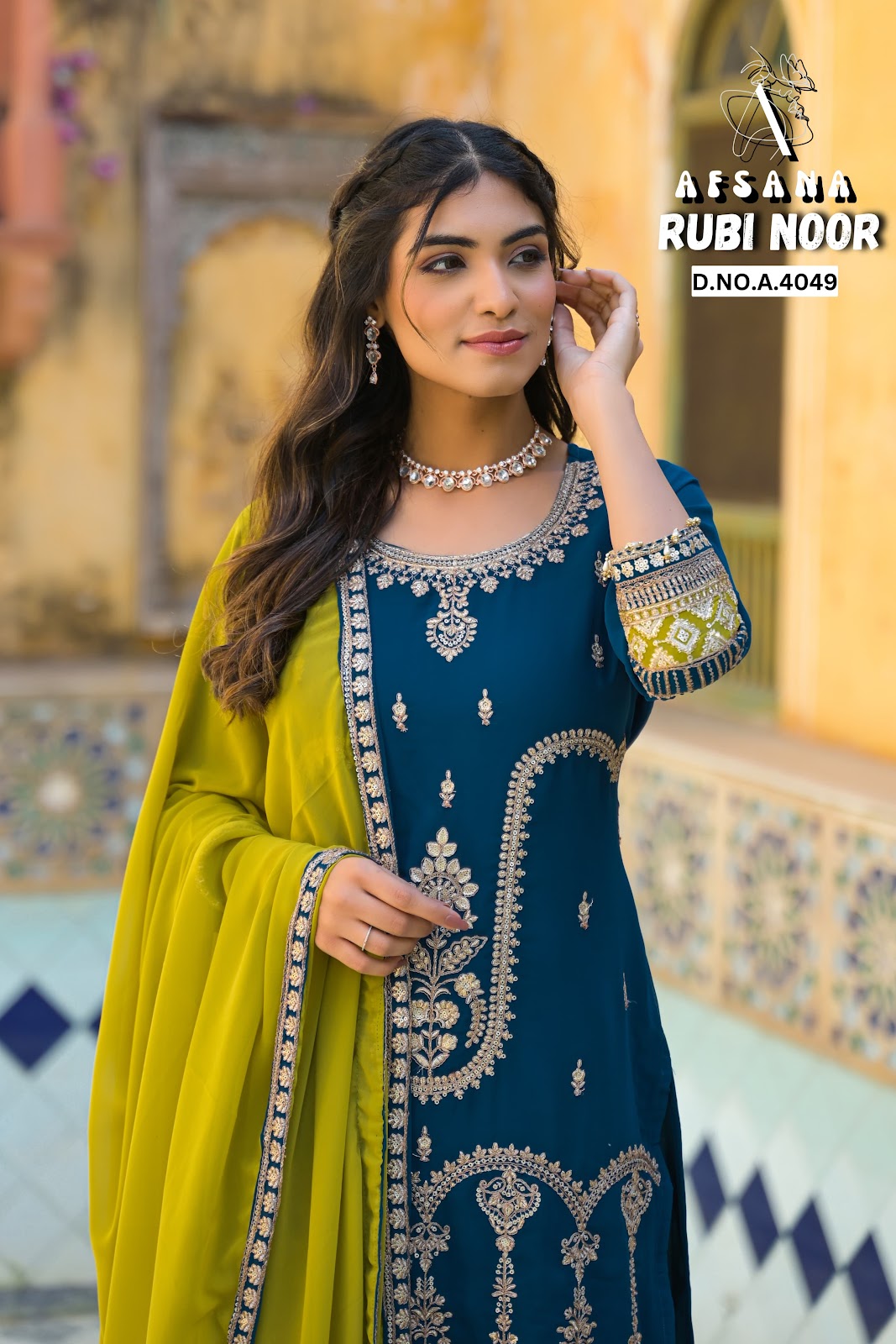 Rubi Noor Afsana Georgette Readymade Plazzo Style Suits Wholesaler Gujarat
