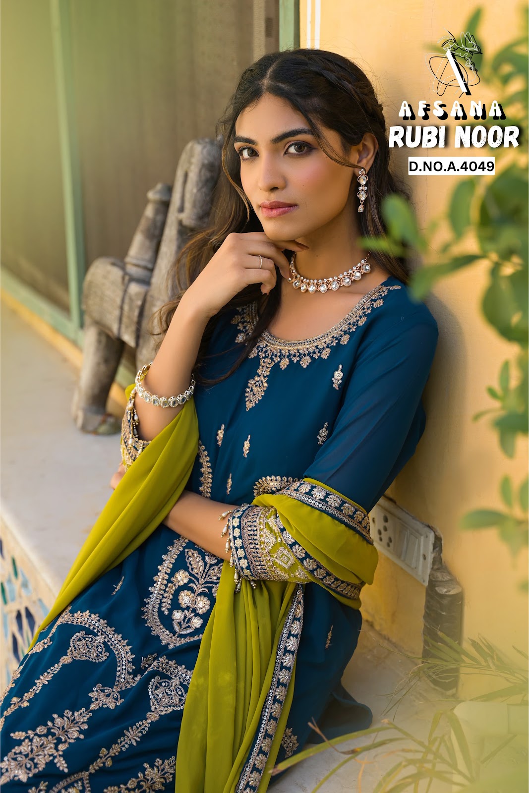 Rubi Noor Afsana Georgette Readymade Plazzo Style Suits Wholesaler Gujarat