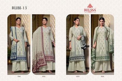 Rubi Vol 13 Relssa Fabrics Cotton Pant Style Suits Supplier Ahmedabad