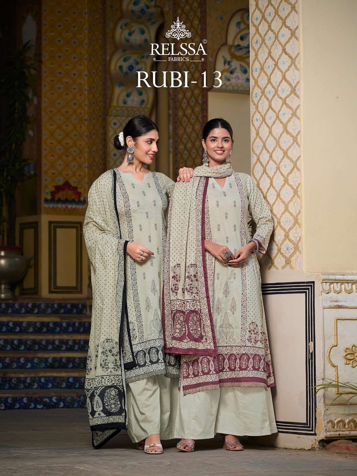 Rubi Vol 13 Relssa Fabrics Cotton Pant Style Suits Supplier Ahmedabad