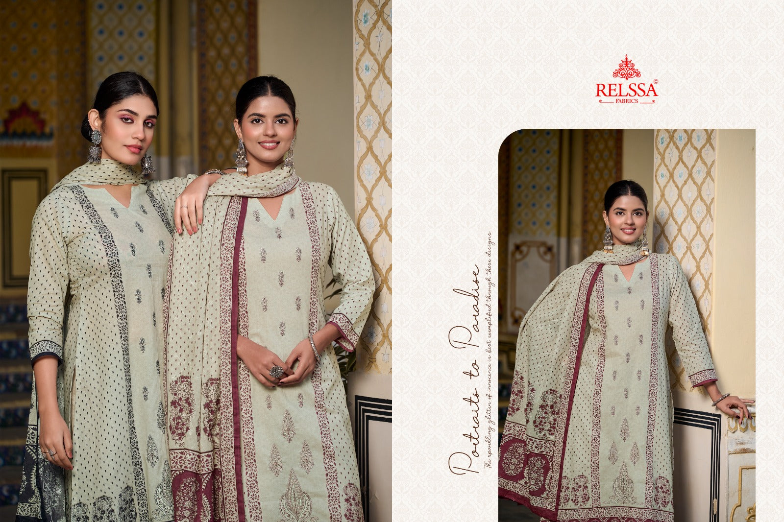 Rubi Vol 13 Relssa Fabrics Cotton Pant Style Suits Supplier Ahmedabad