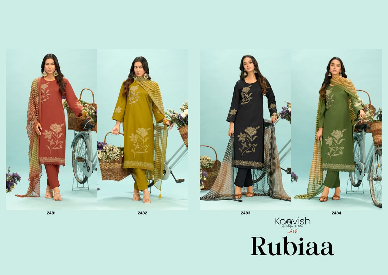 Rubiaa Kaavish Lawn Cotton Pant Style Suits Wholesale Rate
