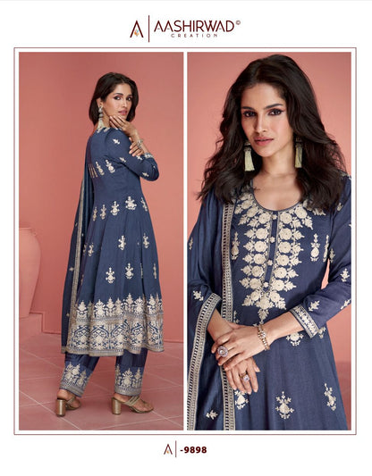 Rubina Aashirwad Creation Silk Readymade Pant Style Suits