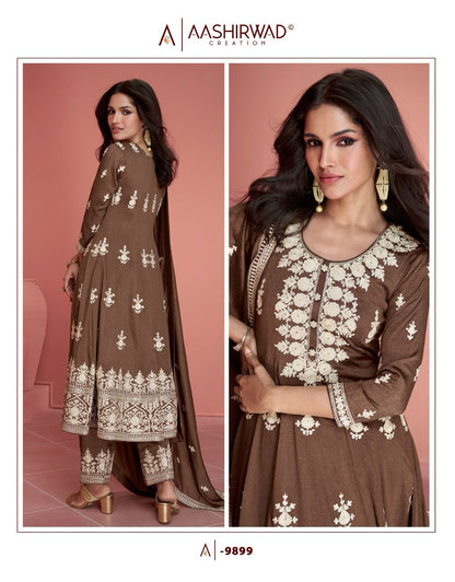 Rubina Aashirwad Creation Silk Readymade Pant Style Suits