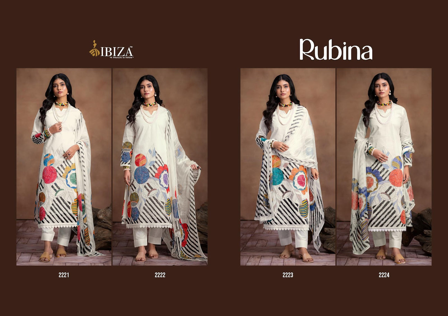 Rubina Ibiza Pure Organdy Pant Style Suits Manufacturer Gujarat