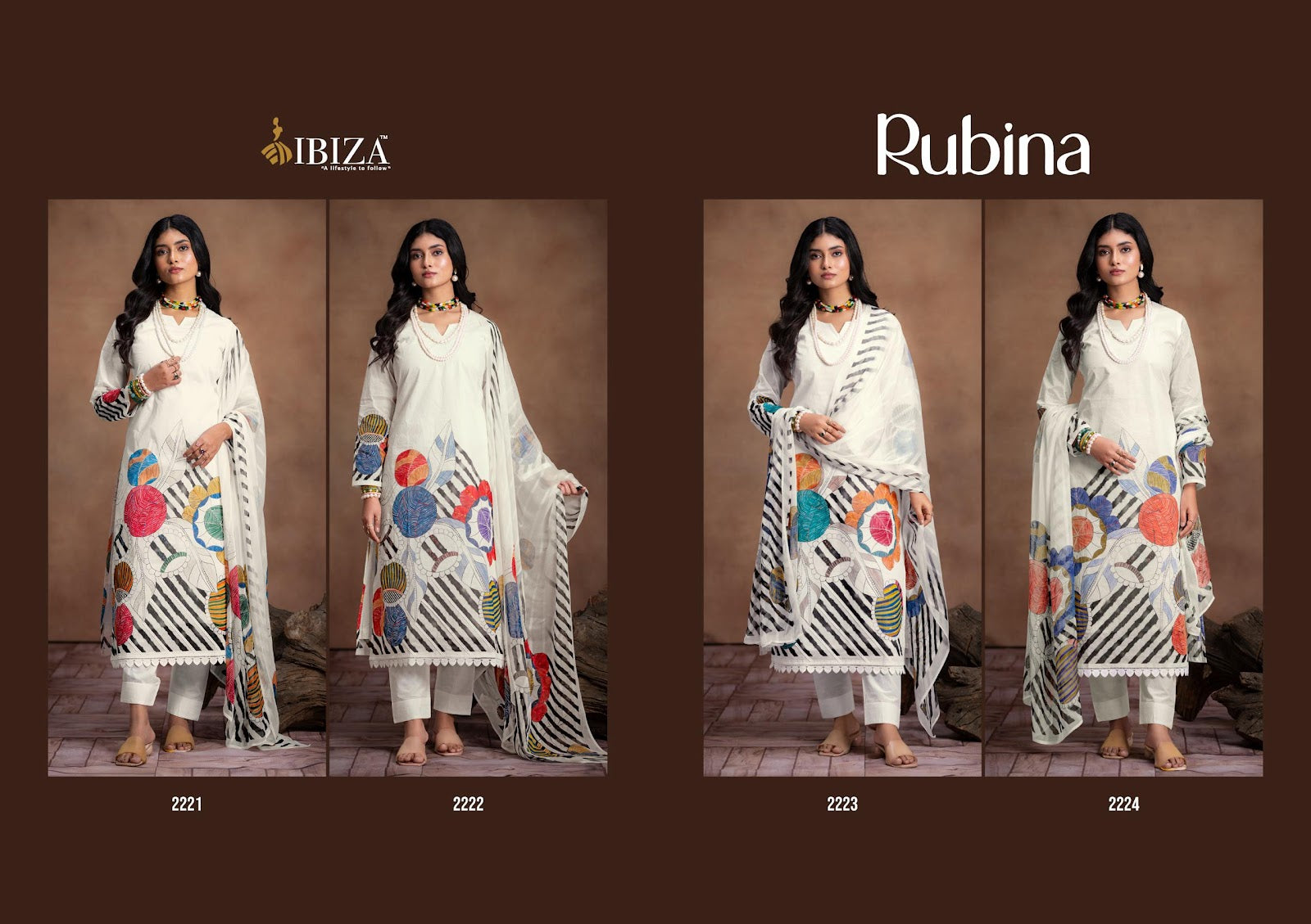 Rubina Ibiza Pure Organdy Pant Style Suits Manufacturer Gujarat