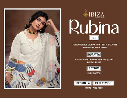 Rubina Ibiza Pure Organdy Pant Style Suits Manufacturer Gujarat