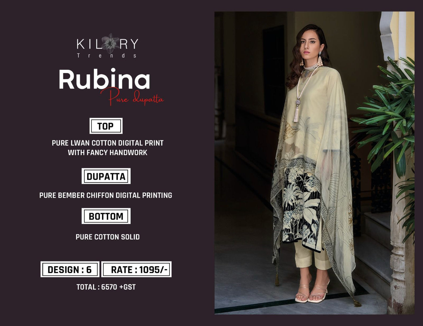 Rubina Kilory Lawn Cotton Pant Style Suits