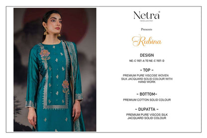 Rubina Netra Premium Viscose Pant Style Suits Exporter India