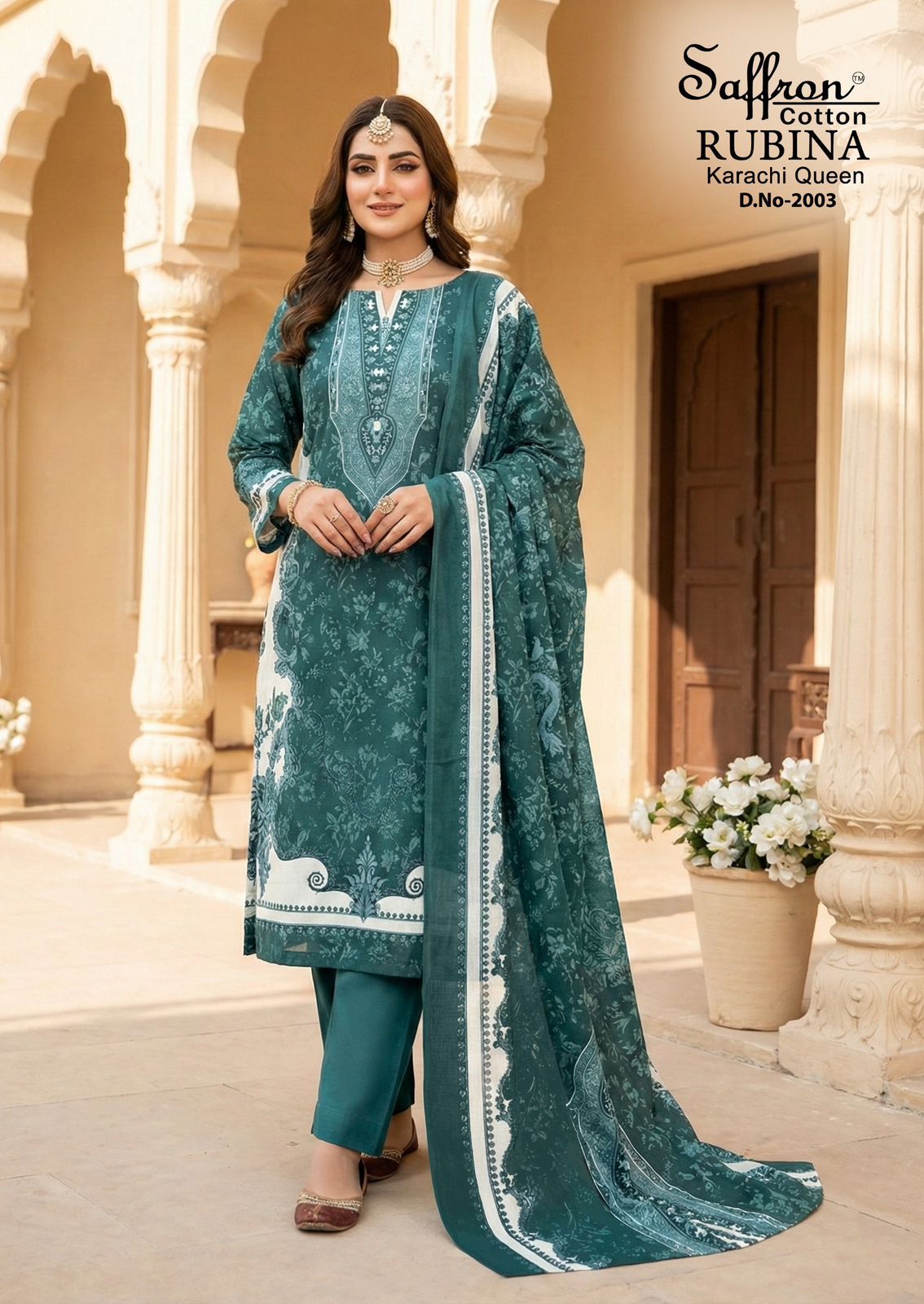 Rubina Queen Vol 2 Saffron Cotton Mix Cotton Karachi Salwar Suits Wholesale Price