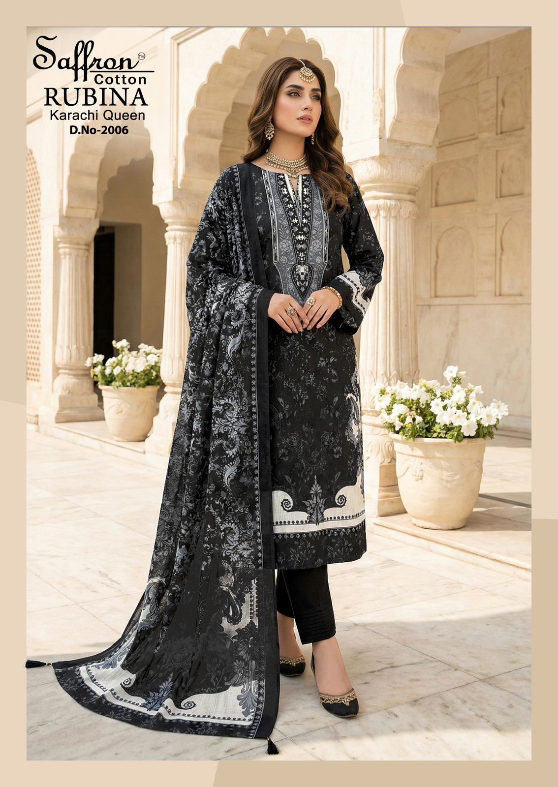 Rubina Queen Vol 2 Saffron Cotton Mix Cotton Karachi Salwar Suits Wholesale Price