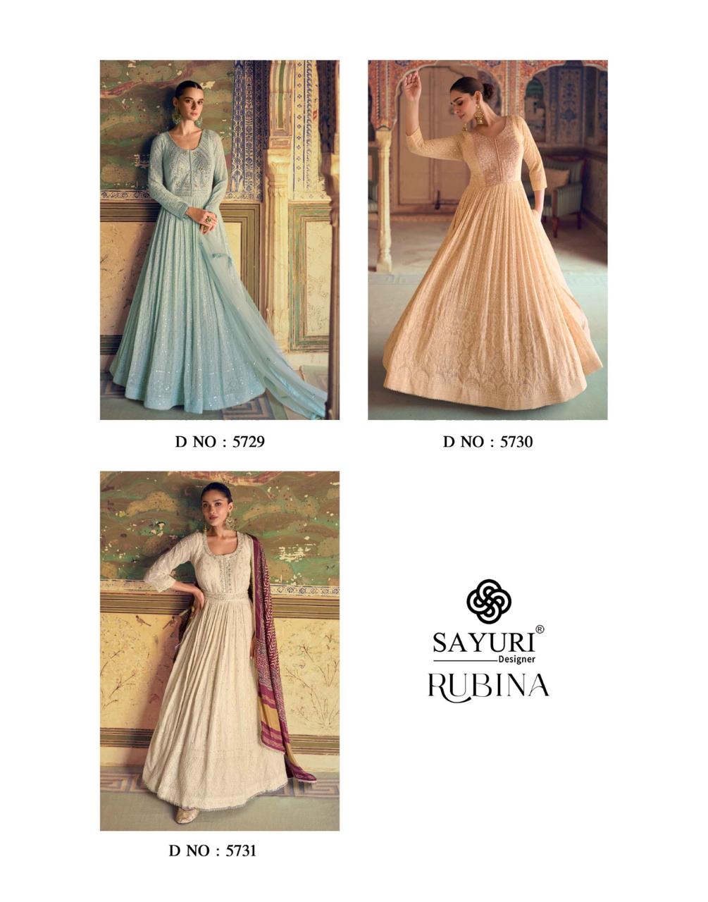 Rubina Sayuri Georgette Gown Dupatta Set Manufacturer Ahmedabad