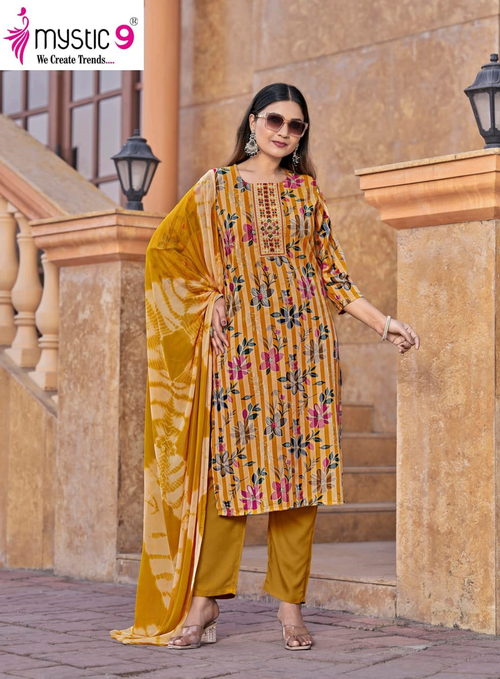 Rubina Vol 11 Mystic 9 Rayon Readymade Pant Style Suits Exporter Gujarat