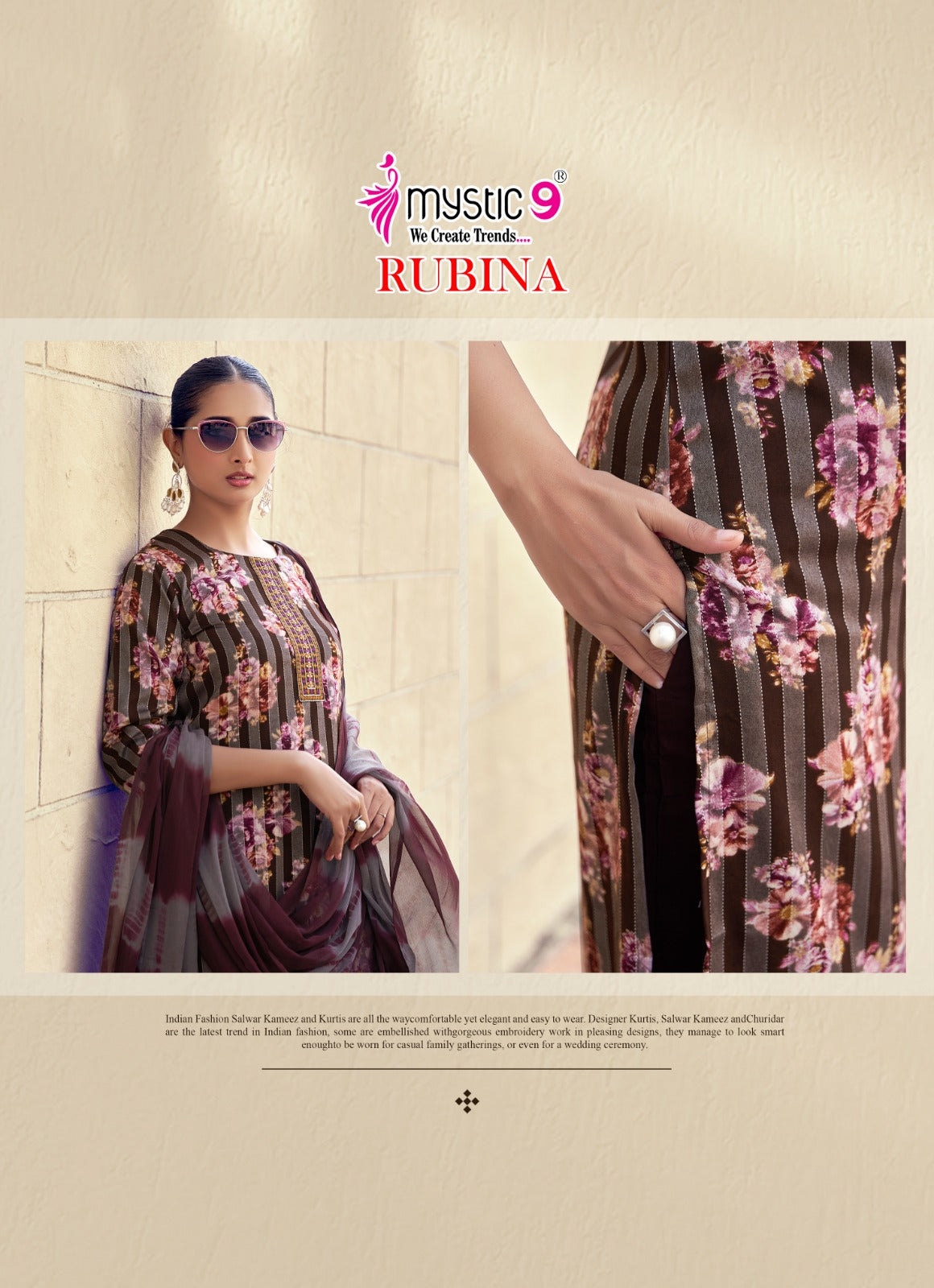 Rubina Vol 12 Mystic 9 Rayon Readymade Pant Style Suits Wholesaler Ahmedabad