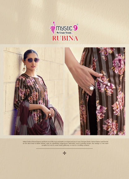 Rubina Vol 12 Mystic 9 Rayon Readymade Pant Style Suits Wholesaler Ahmedabad