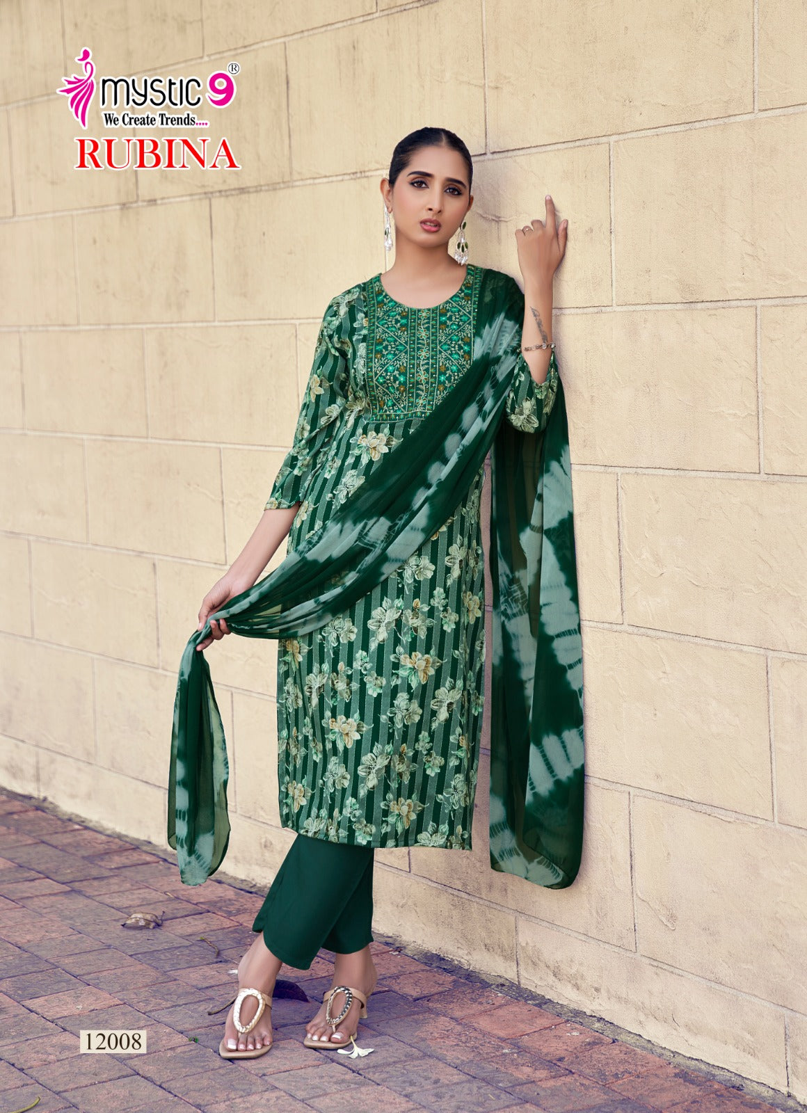 Rubina Vol 12 Mystic 9 Rayon Readymade Pant Style Suits Wholesaler Ahmedabad