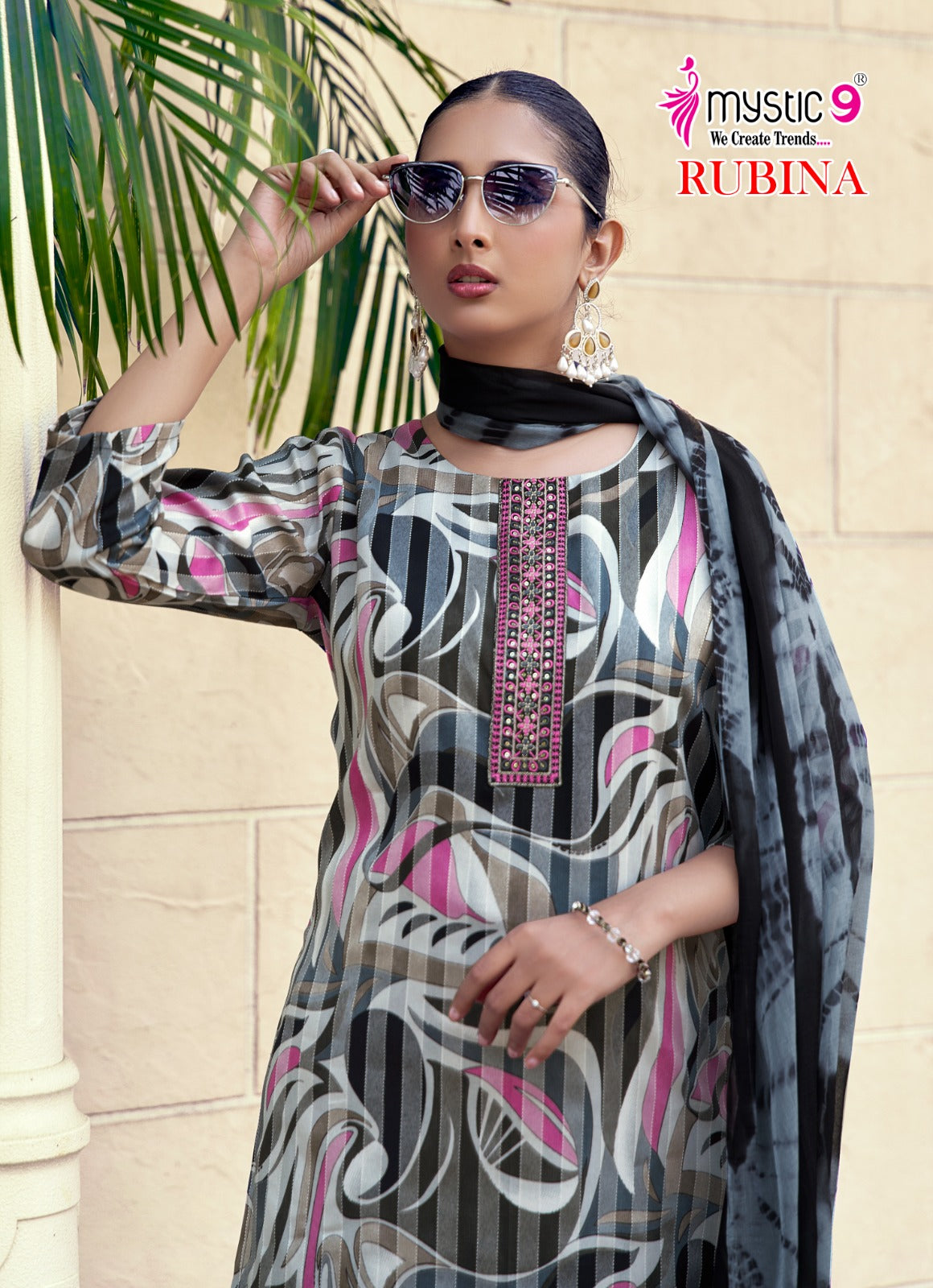 Rubina Vol 12 Mystic 9 Rayon Readymade Pant Style Suits Wholesaler Ahmedabad
