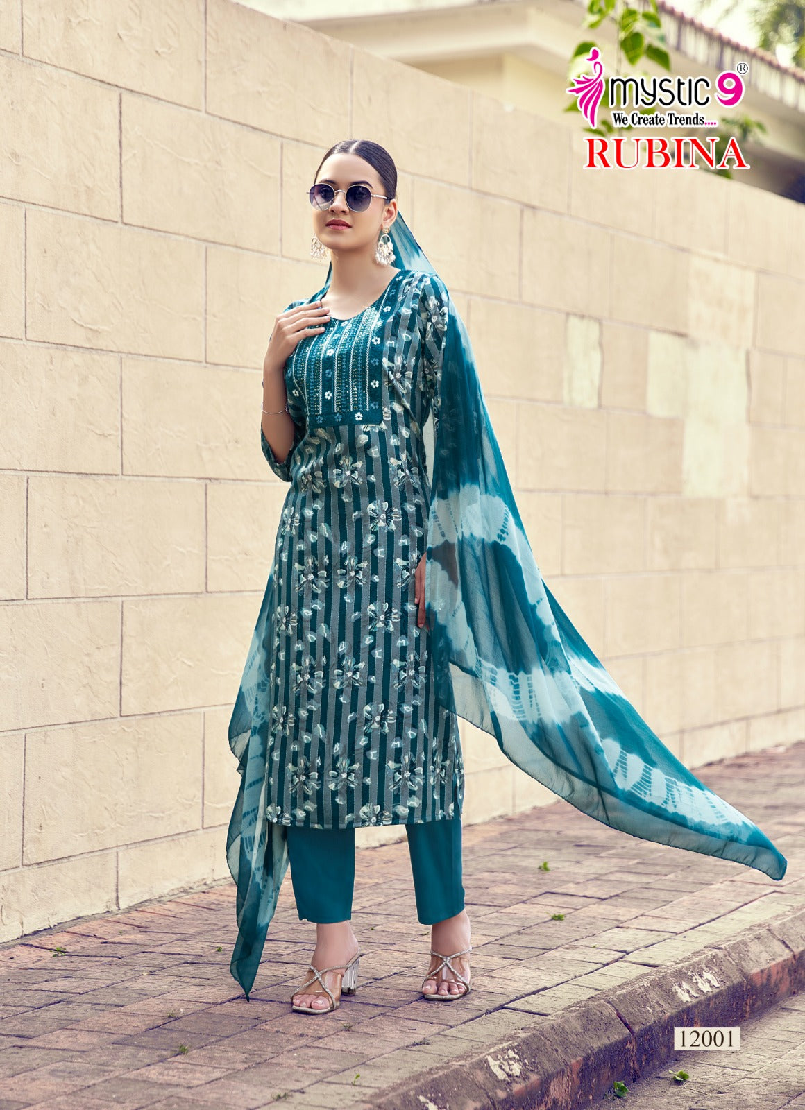 Rubina Vol 12 Mystic 9 Rayon Readymade Pant Style Suits Wholesaler Ahmedabad