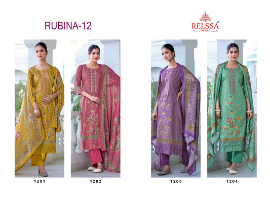 Rubina Vol 12 Relssa Fabrics Cotton Pant Style Suits