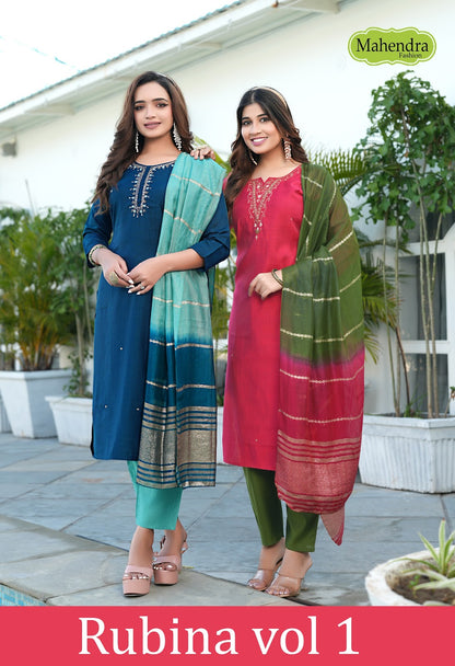Rubina Vol 1 Mahendra Fashion Vatican Readymade Pant Style Suits Manufacturer