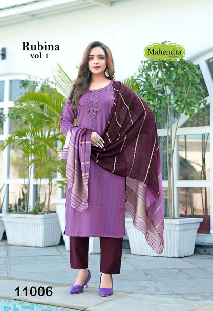 Rubina Vol 1 Mahendra Fashion Vatican Readymade Pant Style Suits Manufacturer