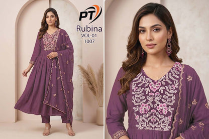 Rubina Vol 1 Pt Chanderi Readymade Anarkali Suits Wholesale Price
