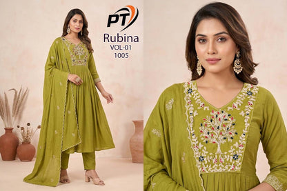 Rubina Vol 1 Pt Chanderi Readymade Anarkali Suits Wholesale Price