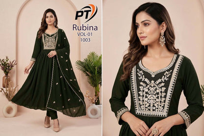 Rubina Vol 1 Pt Chanderi Readymade Anarkali Suits Wholesale Price