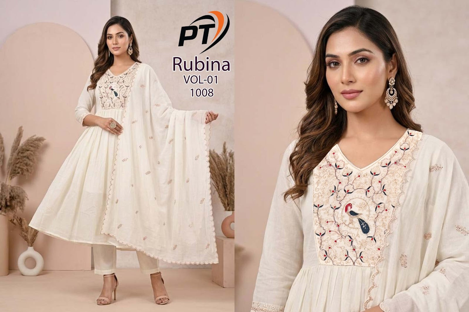 Rubina Vol 1 Pt Chanderi Readymade Anarkali Suits Wholesale Price