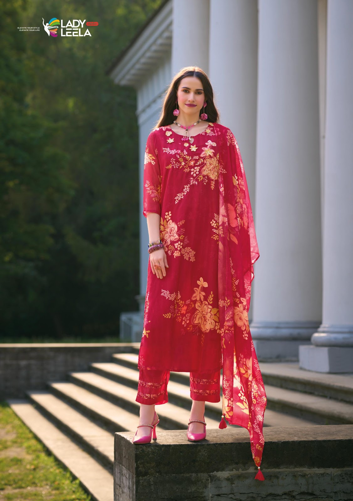 Rubina Vol 2 Ladyleela Organza Readymade Pant Style Suits Exporter India