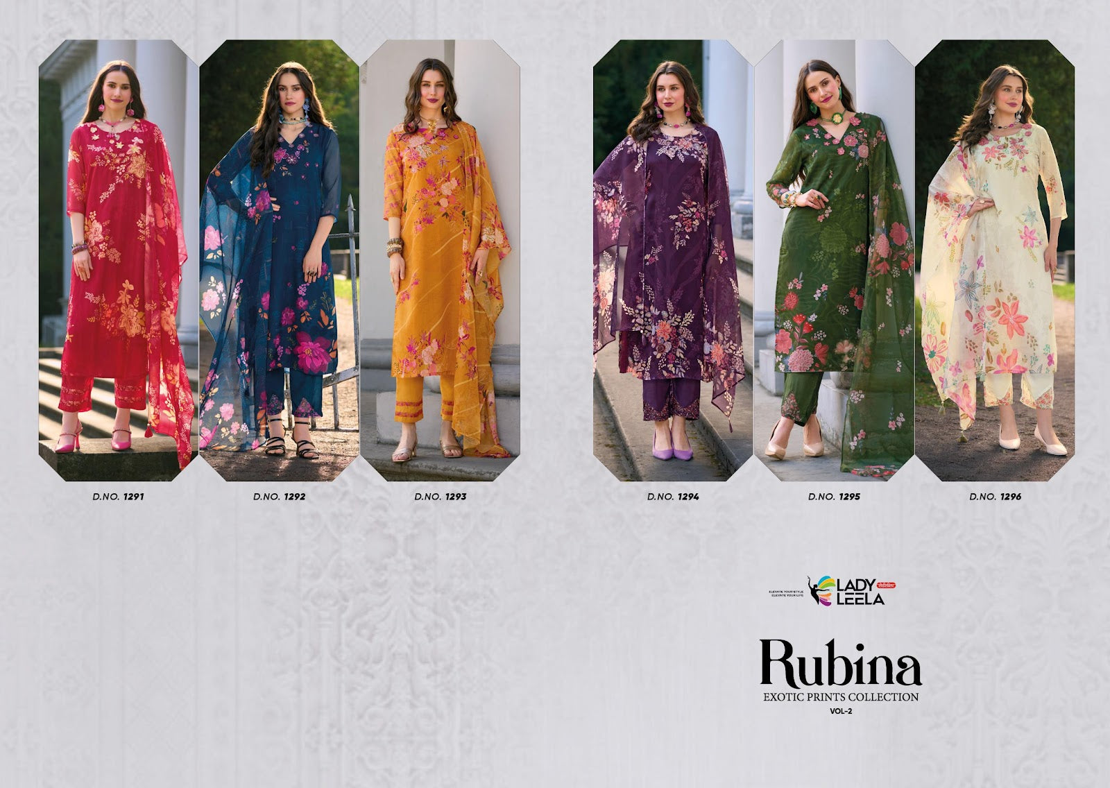 Rubina Vol 2 Ladyleela Organza Readymade Pant Style Suits Exporter India