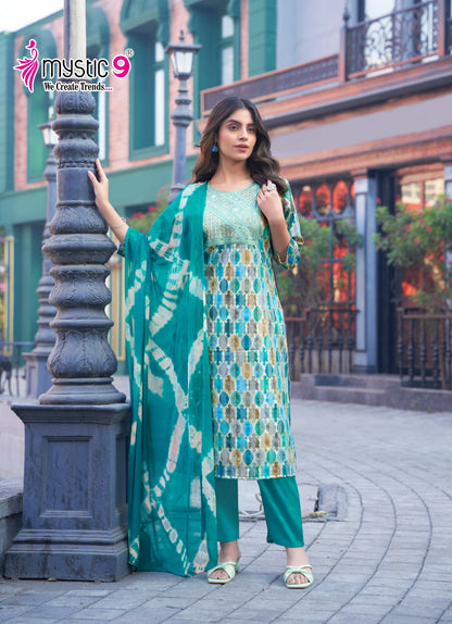 Rubina Vol 6 Mystic 9 Rayon Readymade Pant Style Suits Wholesaler Gujarat