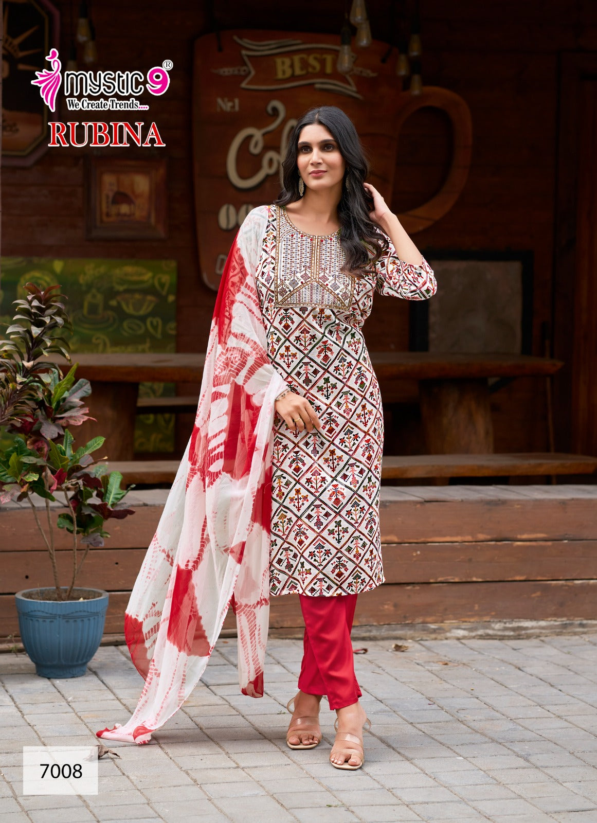 Rubina Vol 7 Mystic 9 Rayon Readymade Pant Style Suits Manufacturer India