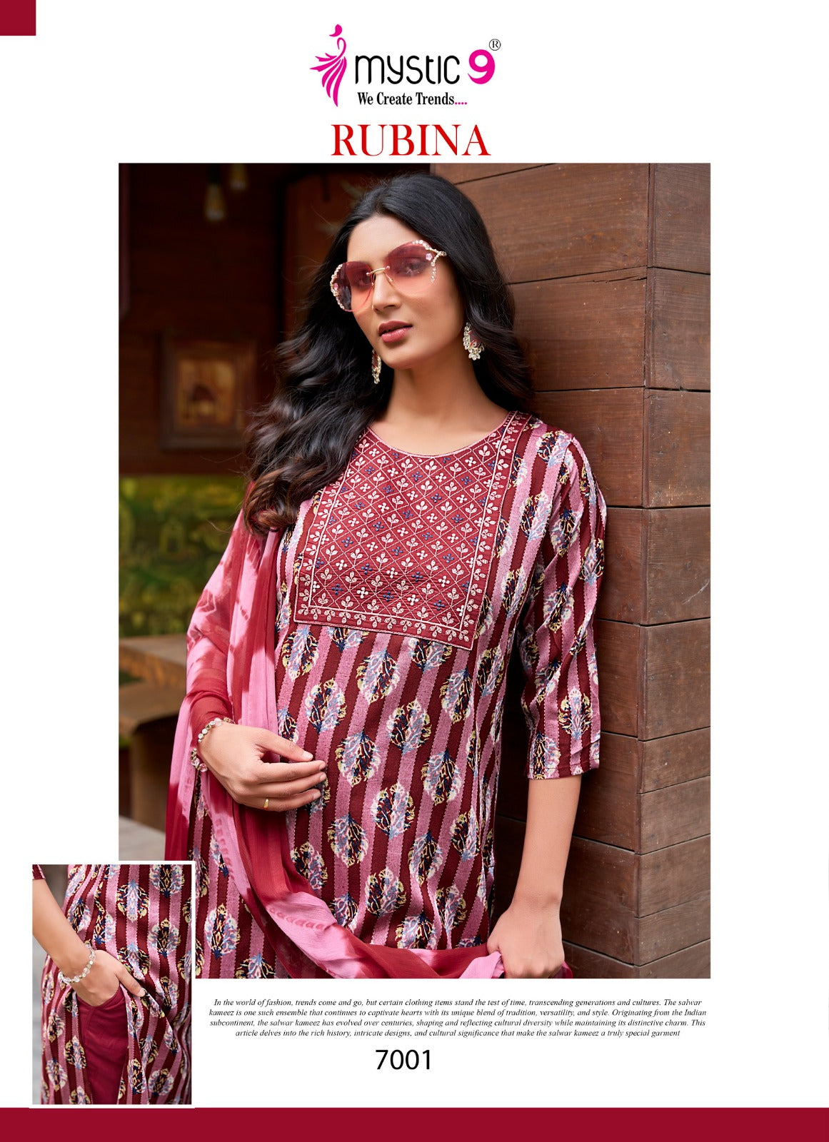 Rubina Vol 7 Mystic 9 Rayon Readymade Pant Style Suits Manufacturer India