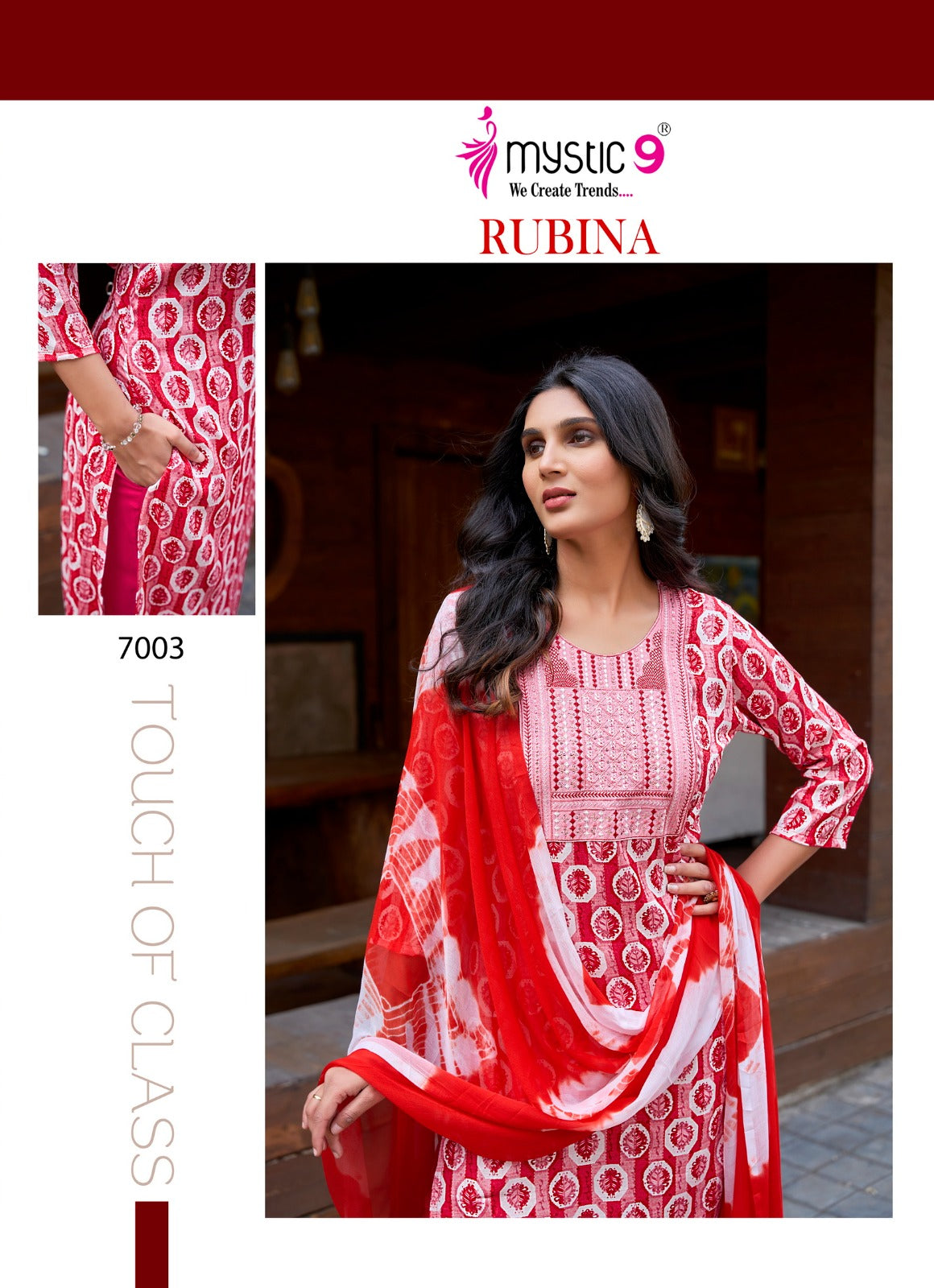 Rubina Vol 7 Mystic 9 Rayon Readymade Pant Style Suits Manufacturer India